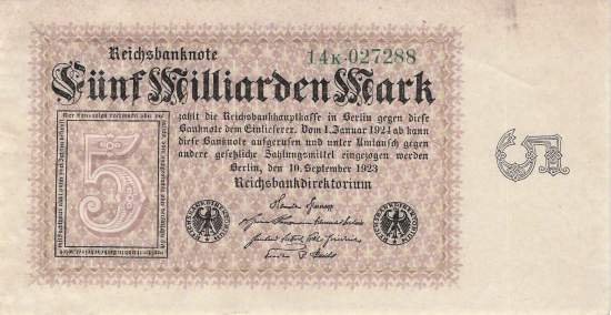 5 Milliarden Mark ro.112c K